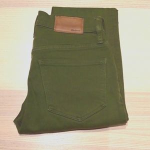 Madewell 9” High-Rise Skinny Green Denim Size 25